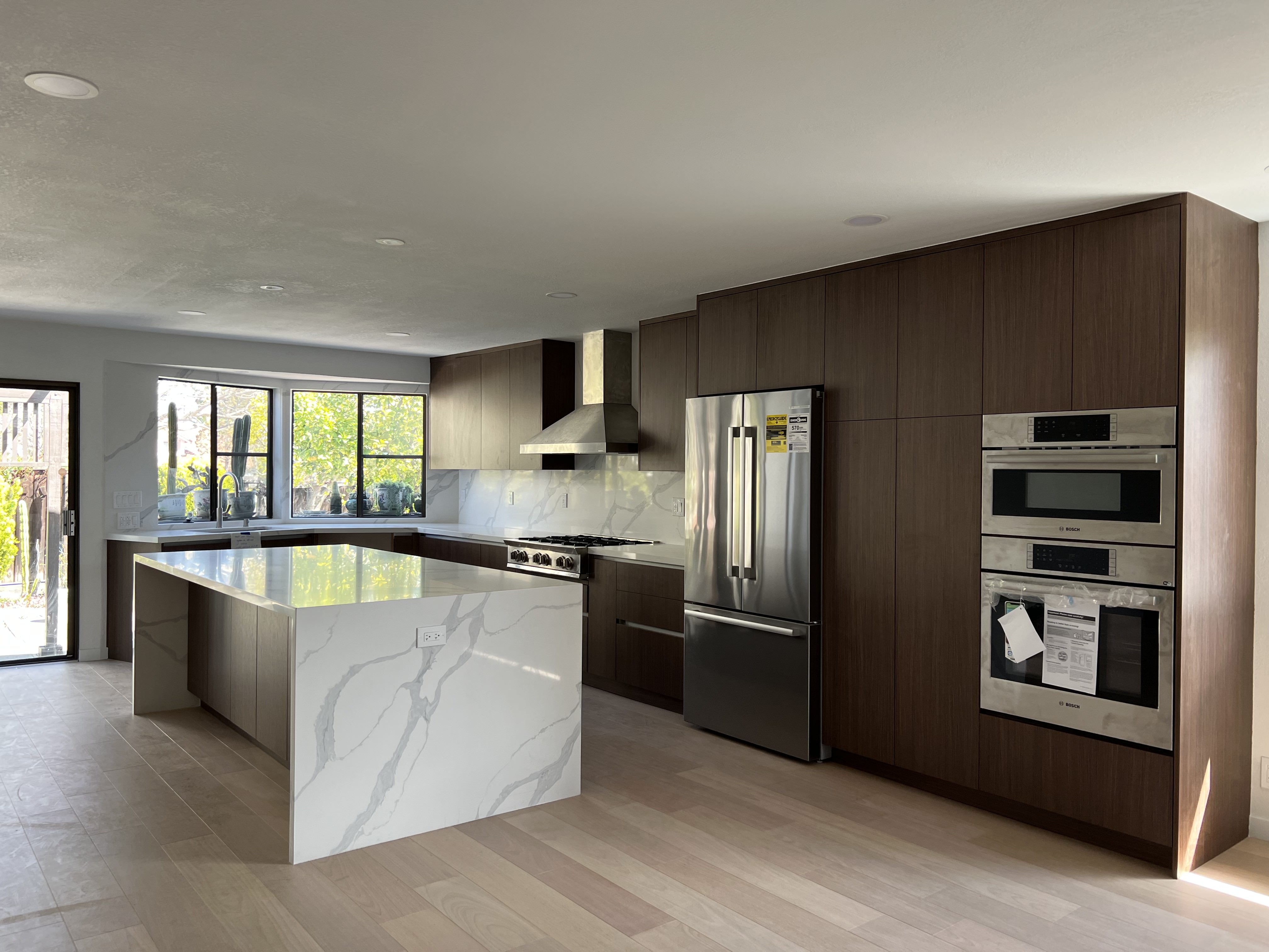 Modern European Walnut Kitchen